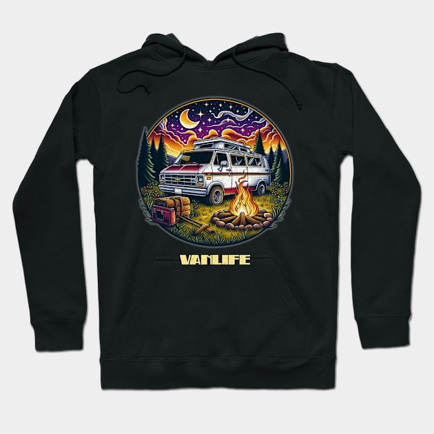 Chevy camper Vanlife Hoodie by Tofuvanman